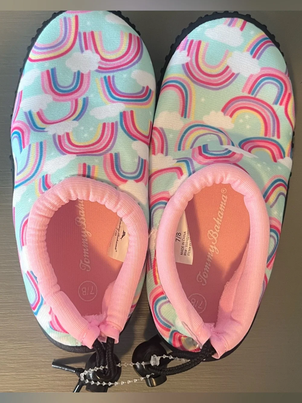 Tommy Bahama Kids Pink Rainbow Print Slip-On Water Shoes